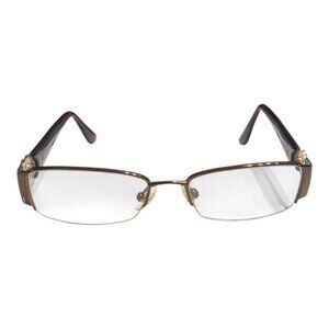 Gucci Italy GG 2844 NVX Dark Brown Half Rim Eyeglasses Frame 51-17-135 FLAW